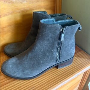 Gray Suede Ankle Boots